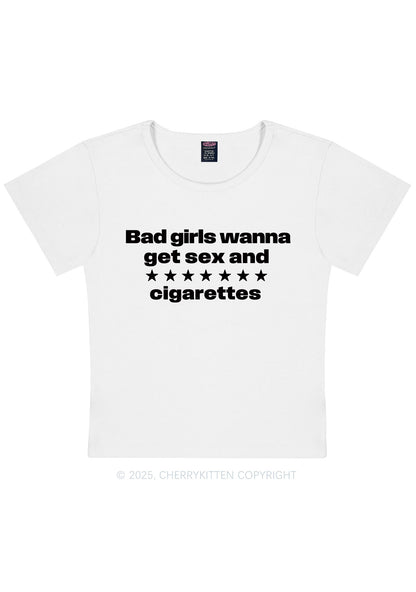 Wanna Sxx Cigarettes Y2K Baby Tee Cherrykitten