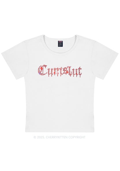 Curvy Rhinestone Cxmslxt Y2K Baby Tee Cherrykitten