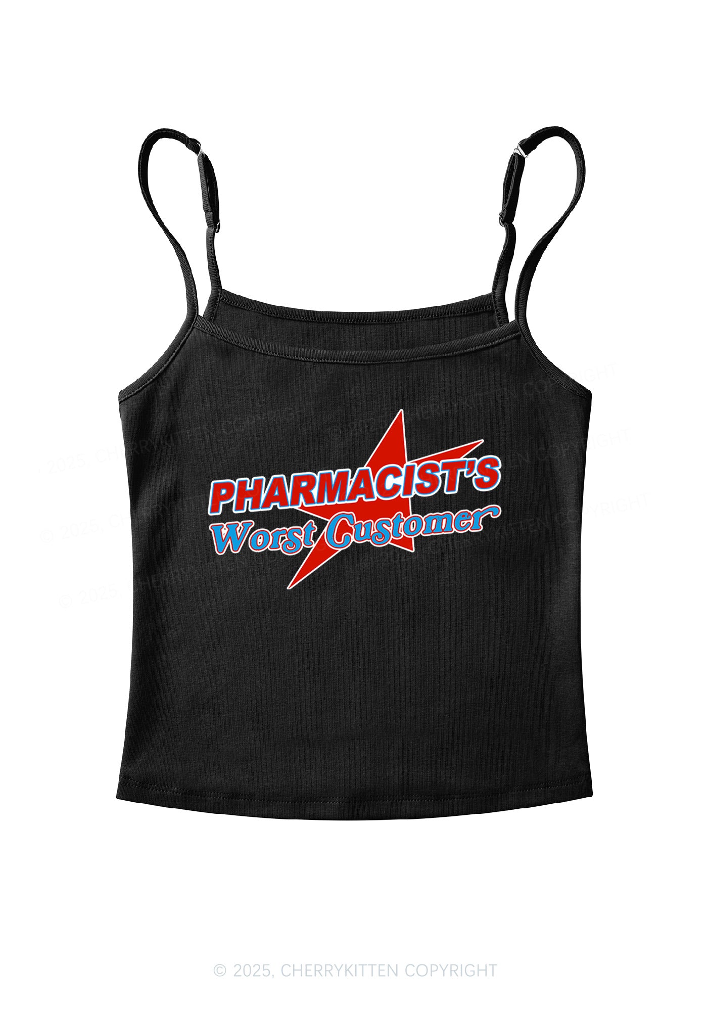 Pharmacists Worst Customer Y2K Spaghetti Strap Cami Cherrykitten
