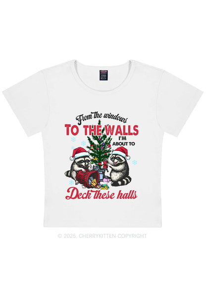 Christmas To The Walls Y2K Baby Tee Cherrykitten