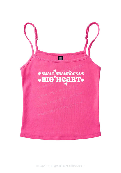 Small Shamrocks Big Heart St Patricks Y2K Spaghetti Strap Cami Cherrykitten
