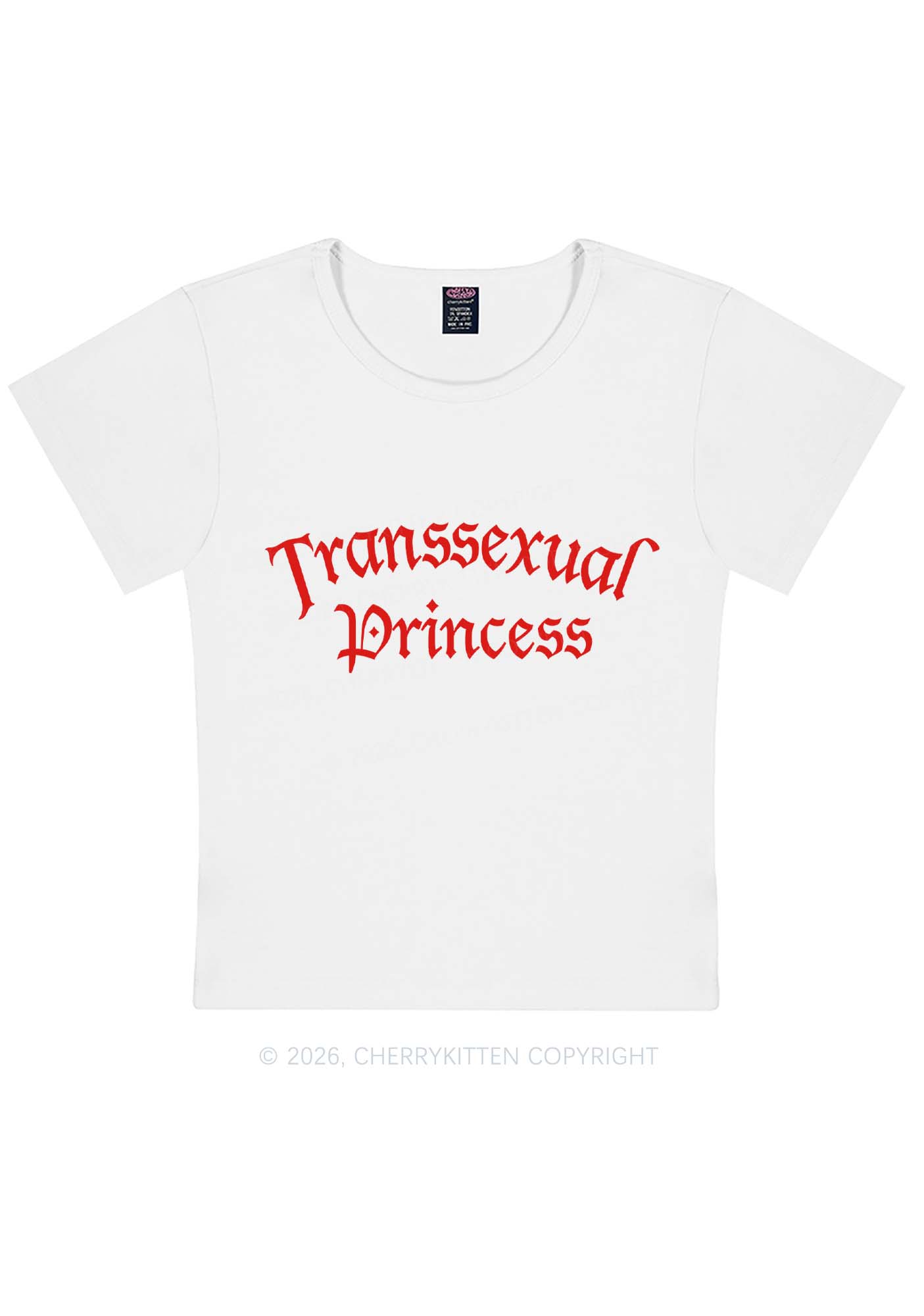 Transsexual Princess Pride Y2K Baby Tee Cherrykitten