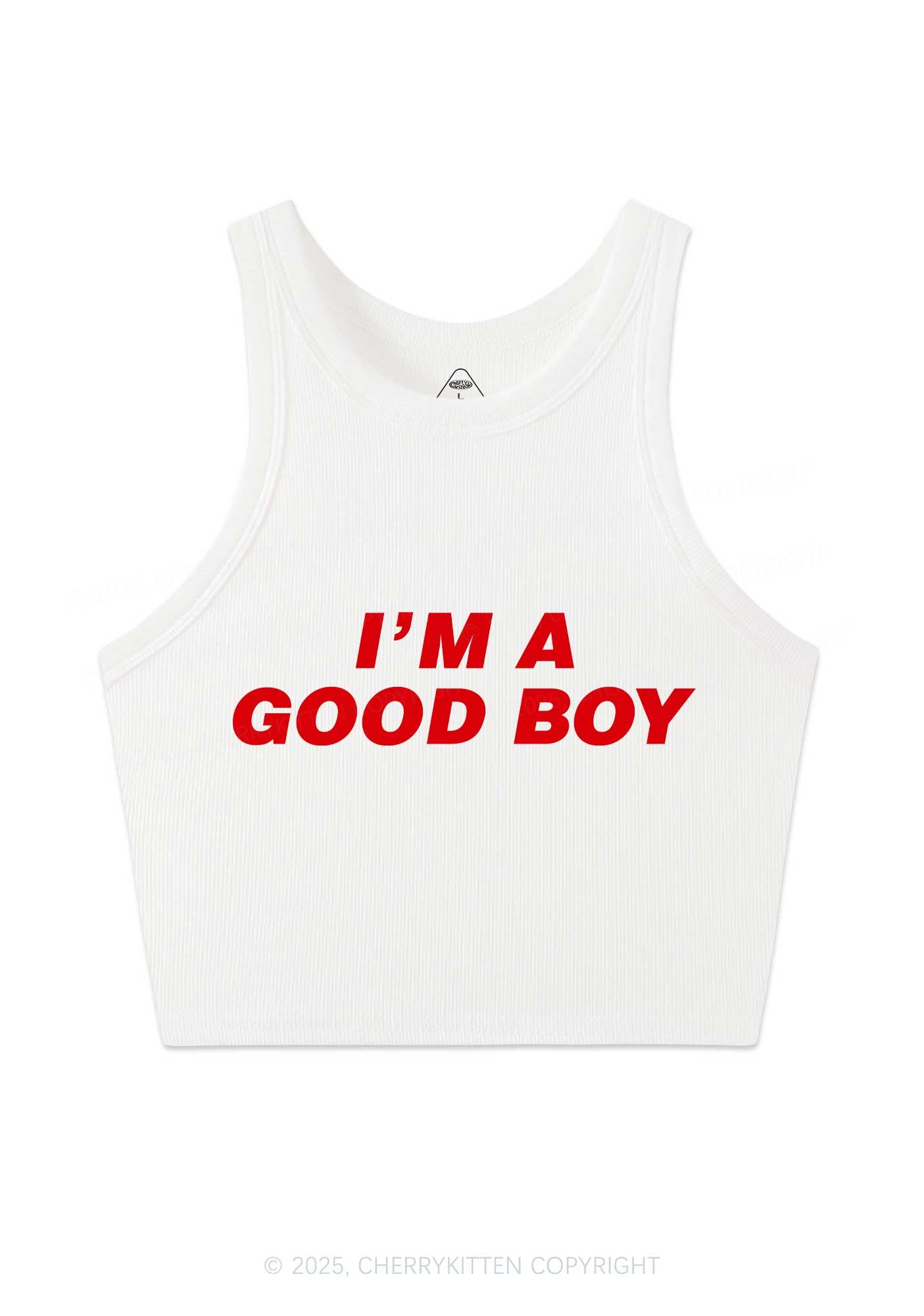 Im A Good Boy Y2K Crop Tank Top Cherrykitten