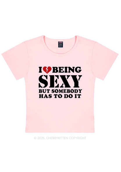 Being Sexy Tough Y2K Baby Tee Cherrykitten