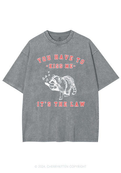 You Have To Kiss Me Y2K Valentine's Day Washed Tee Cherrykitten