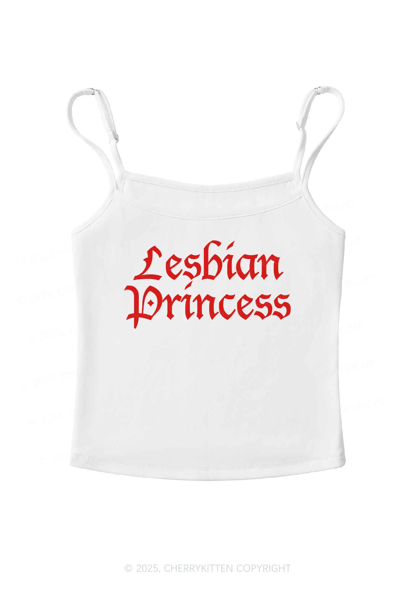 Lesbian Princess Pride Y2K Spaghetti Strap Cami Cherrykitten