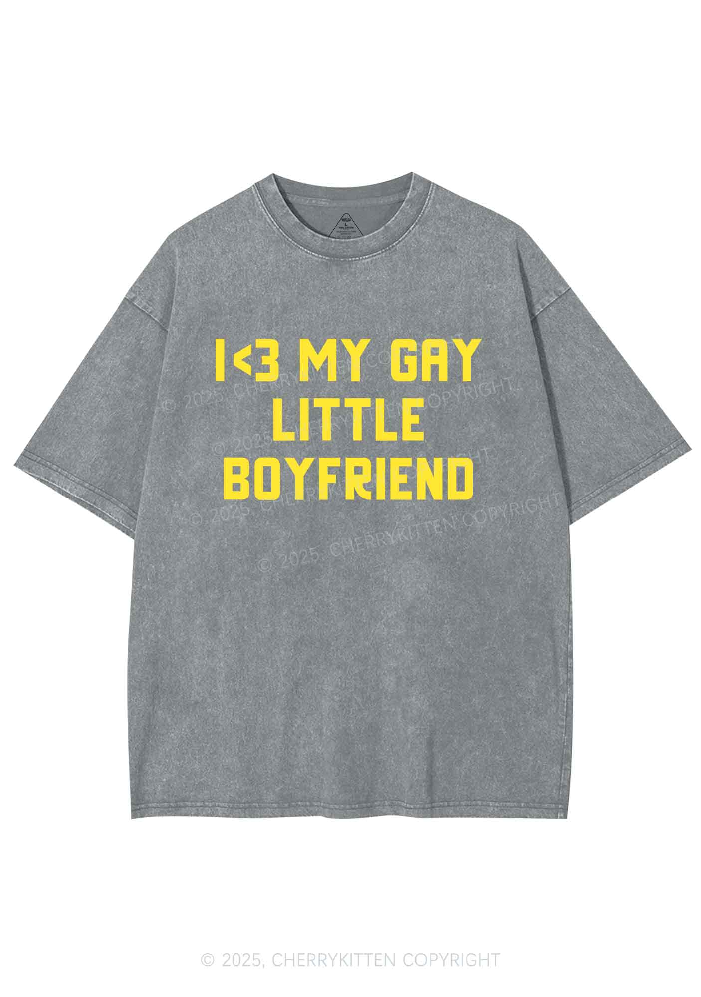 Love My Gay BF Pride Y2K Shirts Washed Tee Cherrykitten