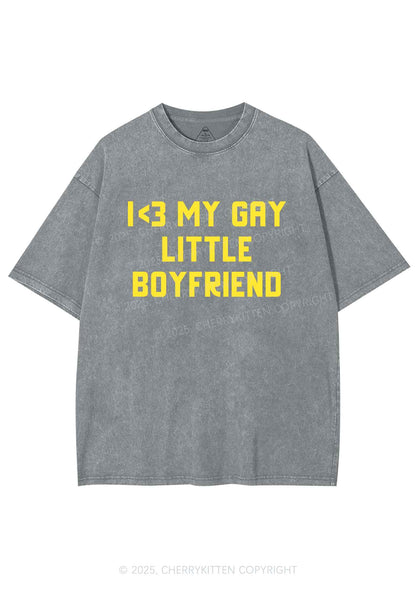 Love My Gay BF Pride Y2K Shirts Washed Tee Cherrykitten