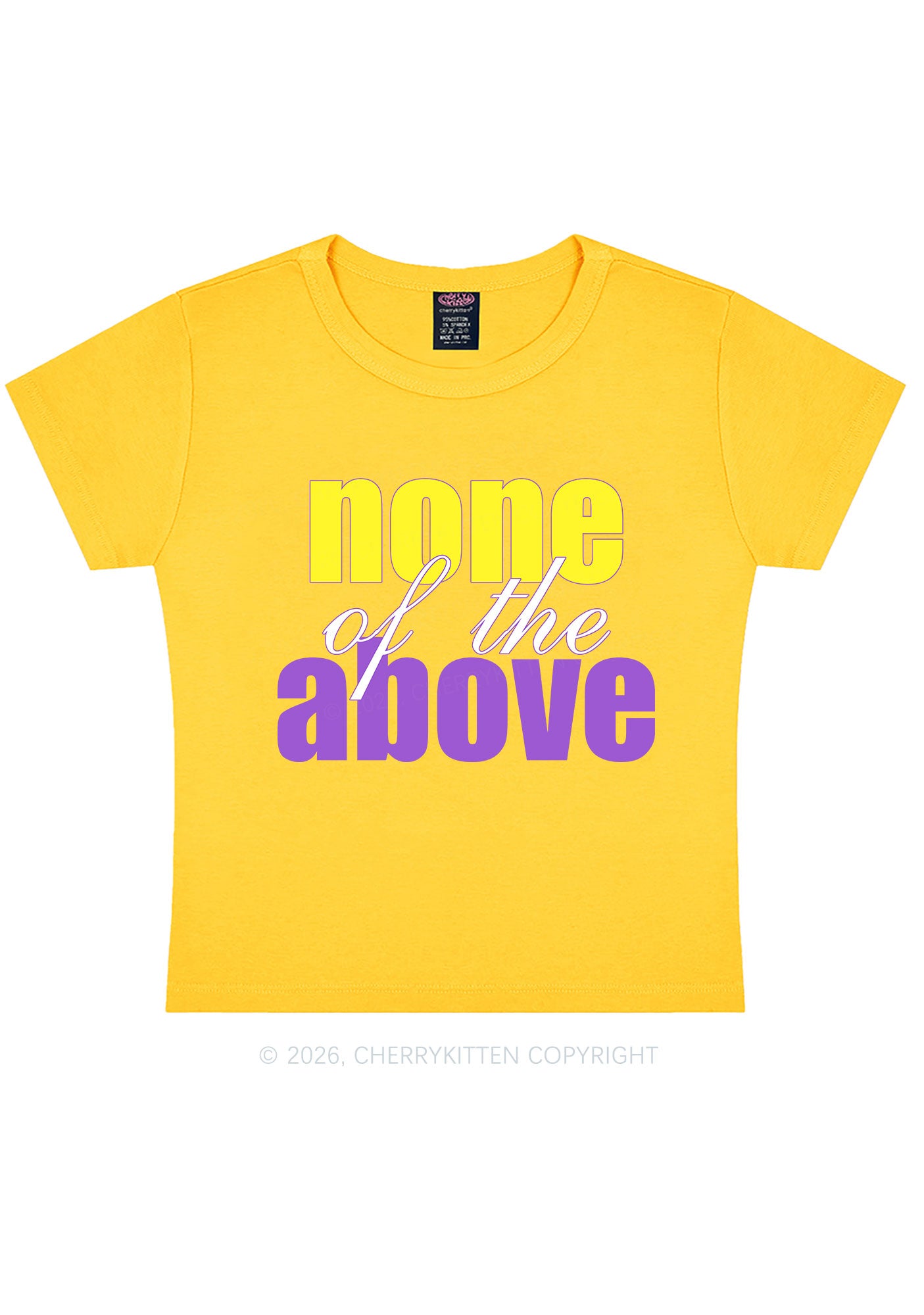 None Of The Above Pride Y2K Baby Tee Cherrykitten