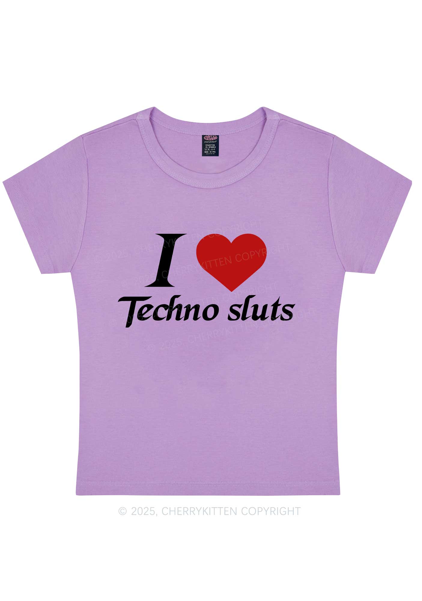 I Love Techno Slxts Y2K Baby Tee Cherrykitten