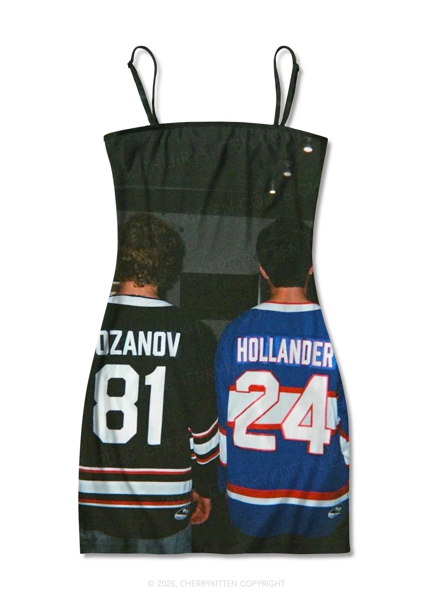 Couple Jersey HR Y2K Print Slip Dress Cherrykitten