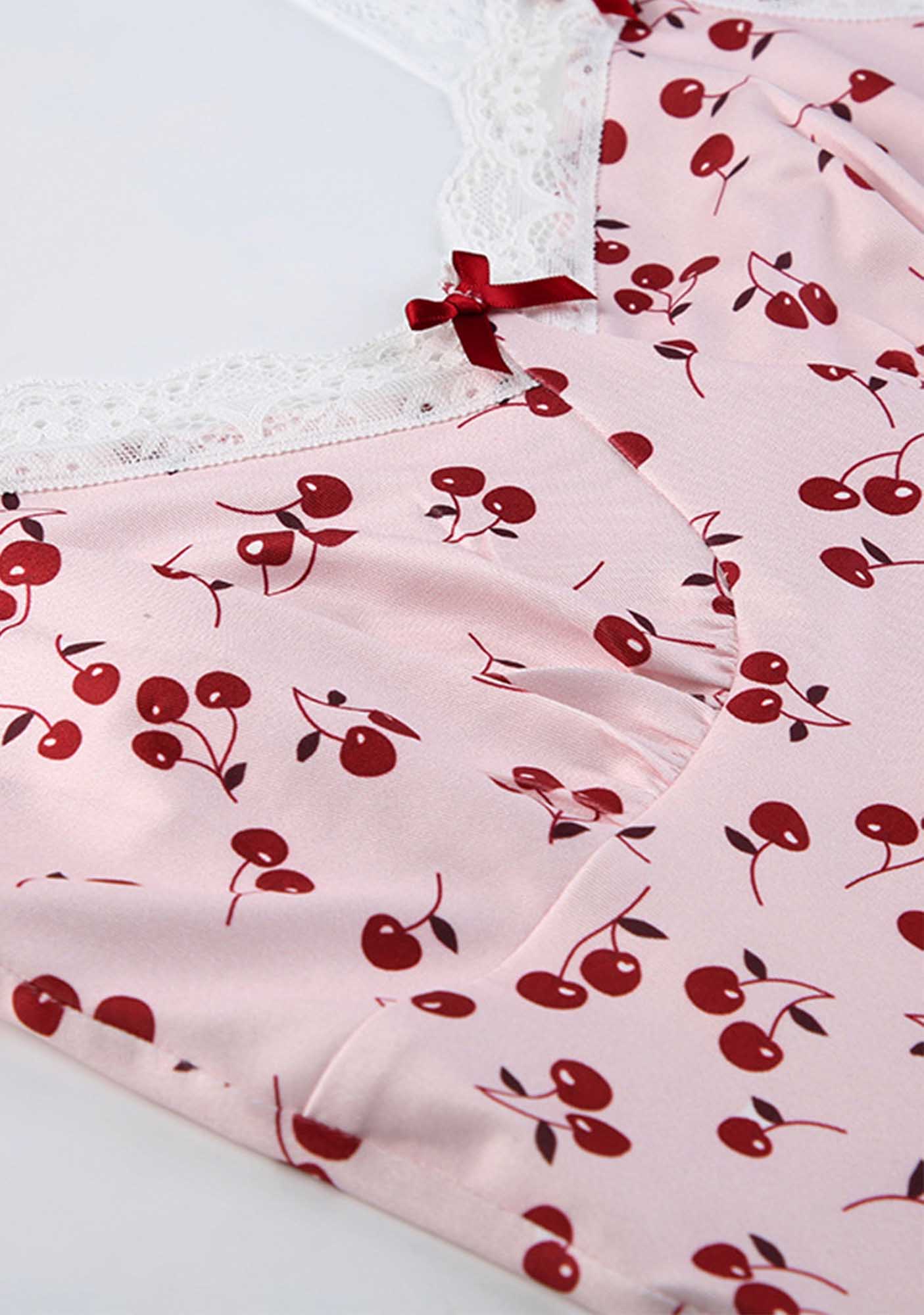 Cherry Print Y2K Slip Dress Cherrykitten