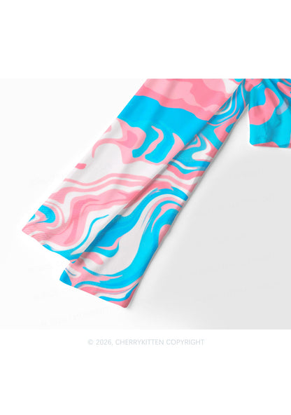 Trans Liquid Tie Dye Pride Y2K Mesh Long Sleeve Crop Top Cherrykitten