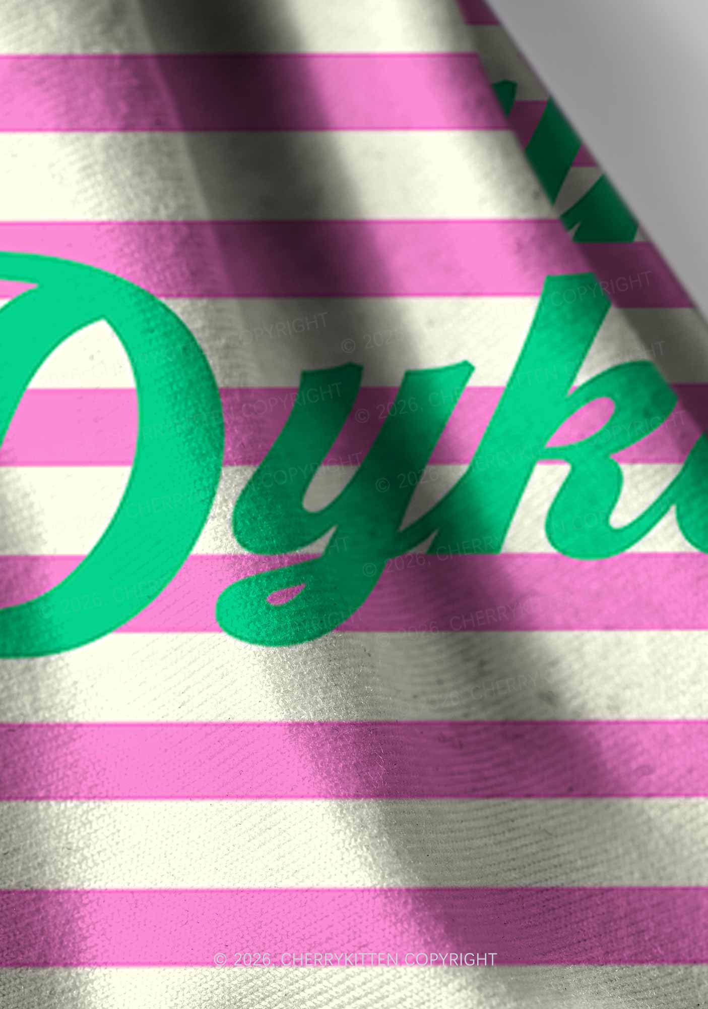 Pink Stripes Dyke Pride Y2K Print Headband Cherrykitten