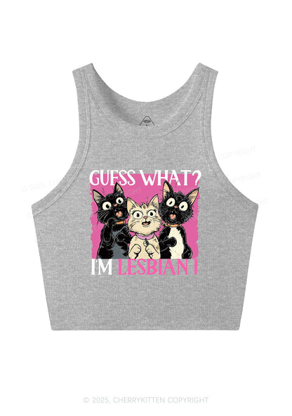 Im Lesbian Cat Pride Y2K Crop Tank Top Cherrykitten