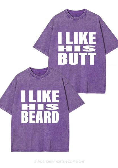 I Like His Beard Y2K Valentine's Day Washed Tee Cherrykitten
