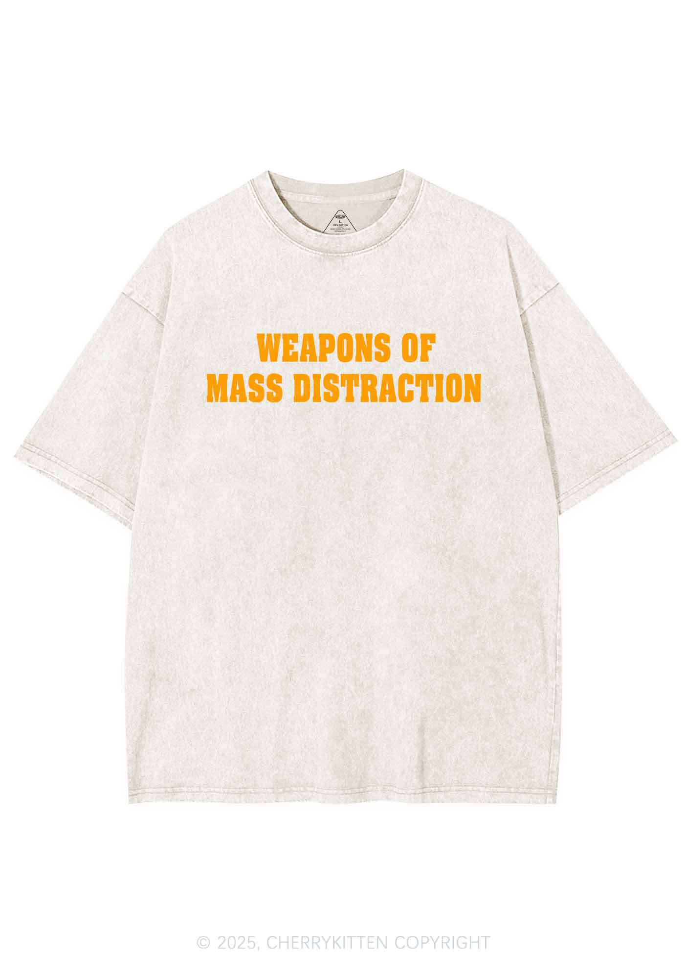 Weapons Of Mass Distraction Y2K Shirts Washed Tee Cherrykitten