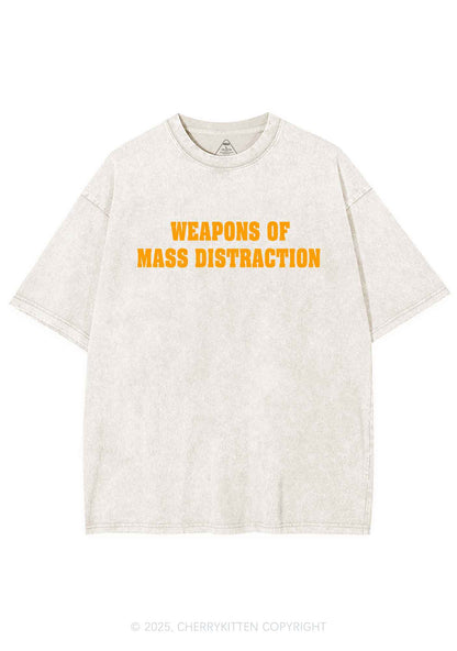 Weapons Of Mass Distraction Y2K Shirts Washed Tee Cherrykitten