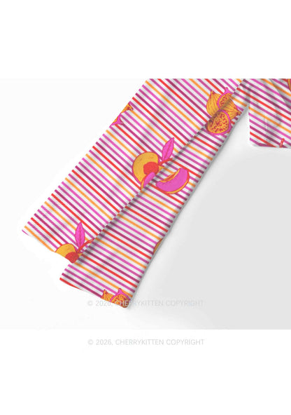 Peachy Lesbian Stripe Pride Y2K Mesh Long Sleeve Crop Top Cherrykitten
