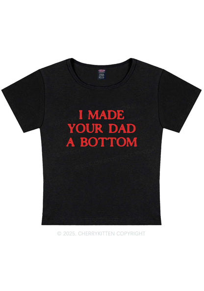 Made Your Dad Bottom Pride Y2K Baby Tee Cherrykitten