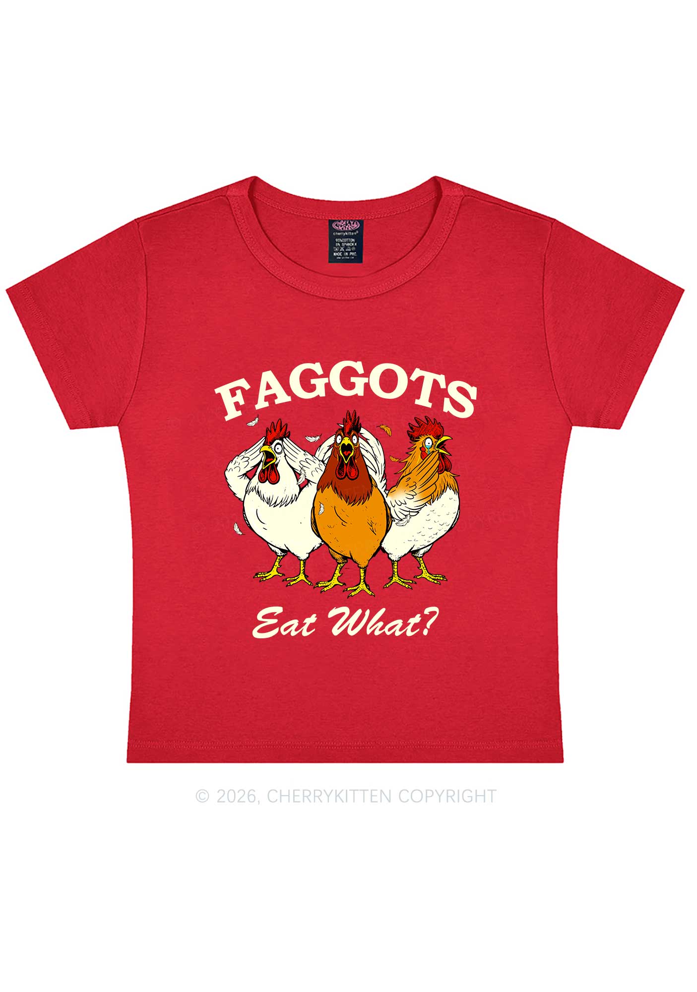 Faggots Eat What Pride Y2K Baby Tee Cherrykitten
