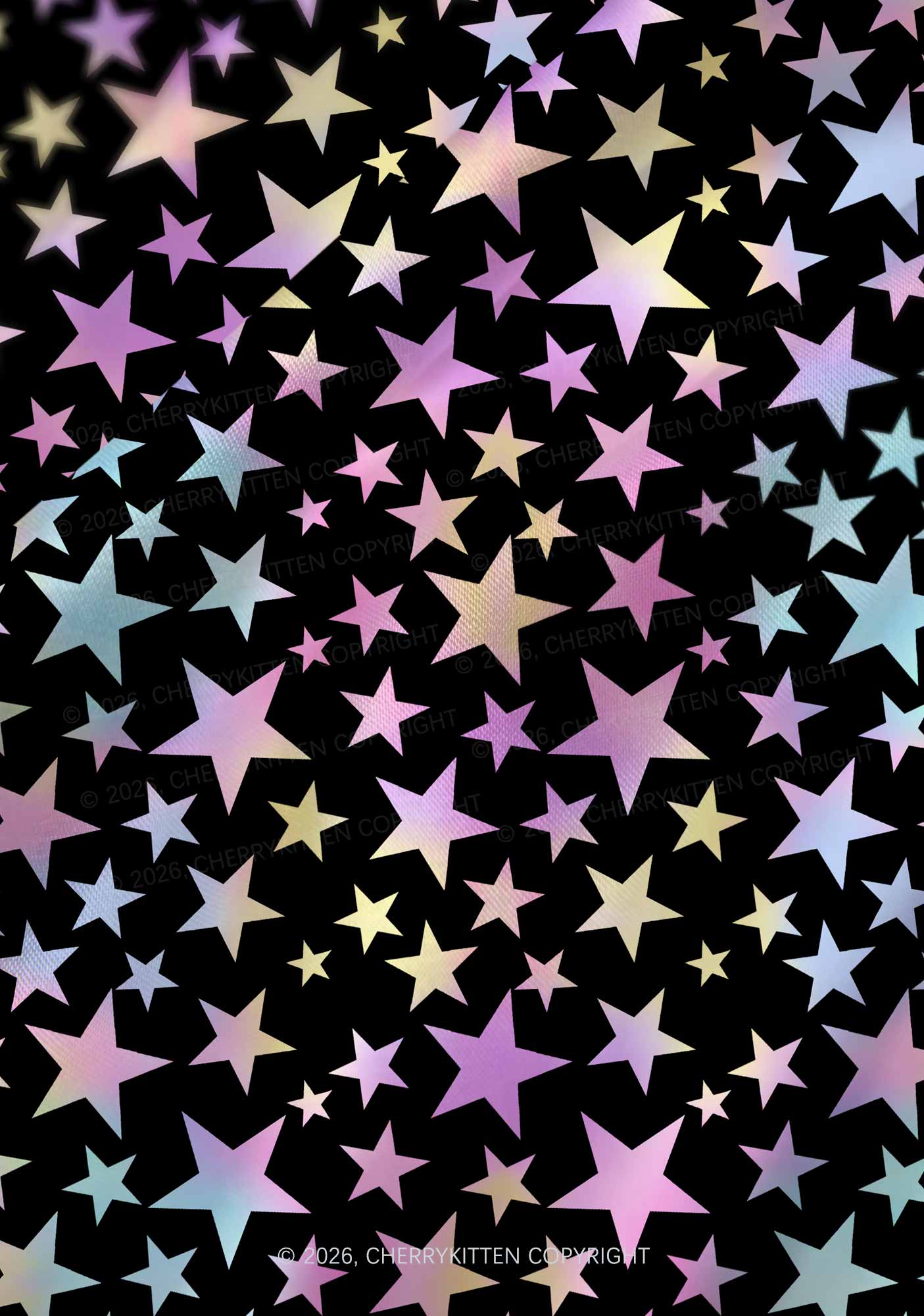 Rainbow Star On Black Y2K Print Satin Cowl Neck Slip Dress Cherrykitten