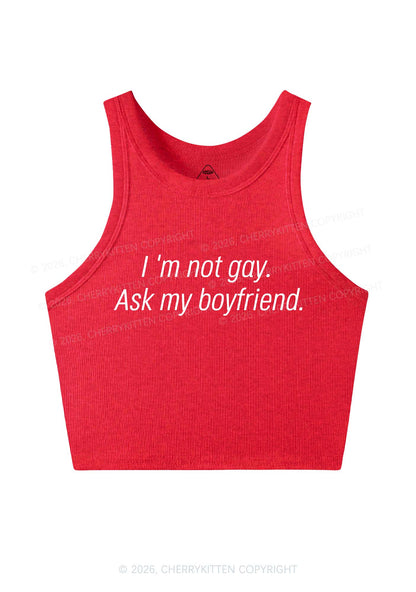 Im Not Gay Pride Y2K Crop Tank Top Cherrykitten