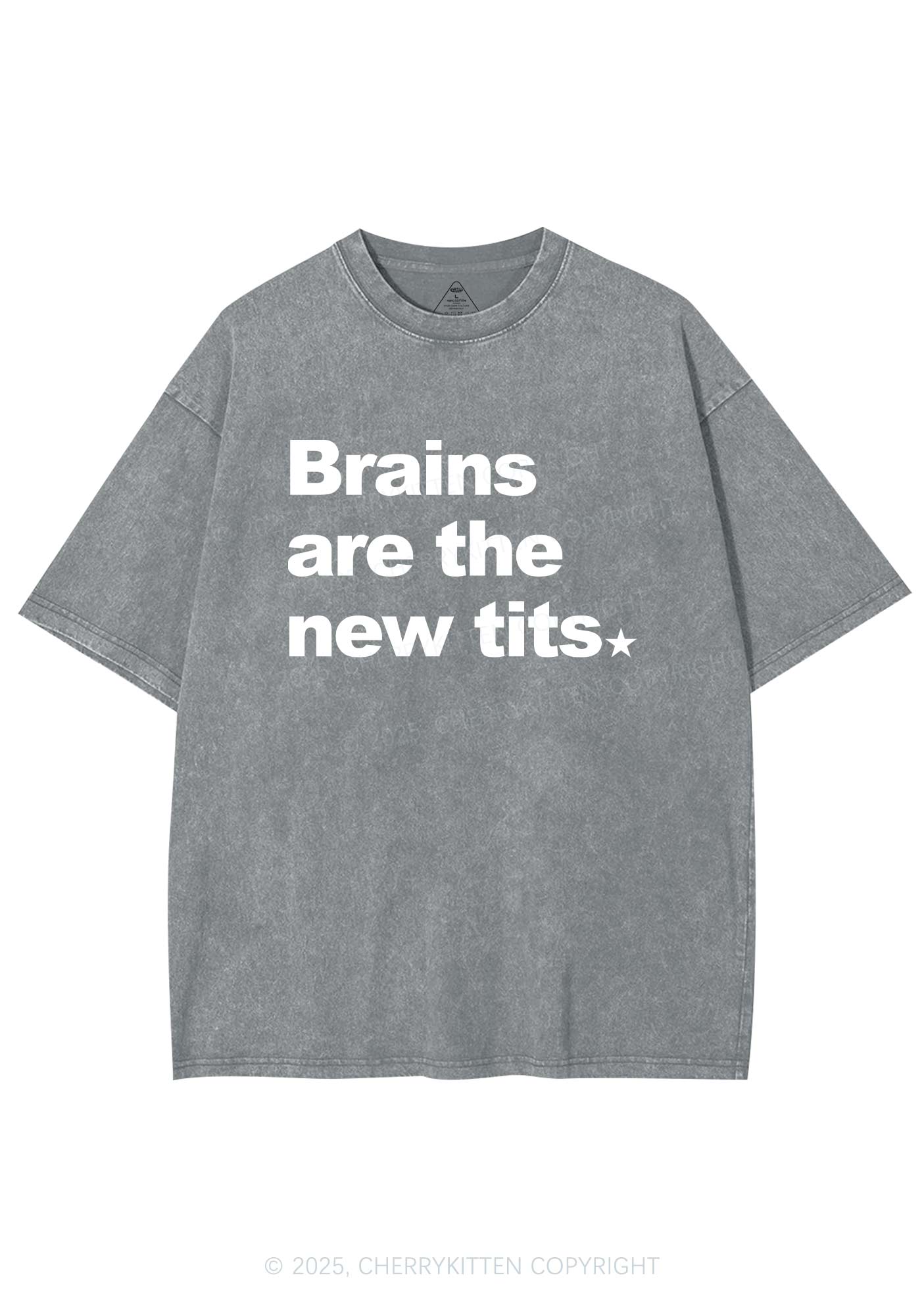 Brains Are New Txts Y2K Shirts Washed Tee Cherrykitten