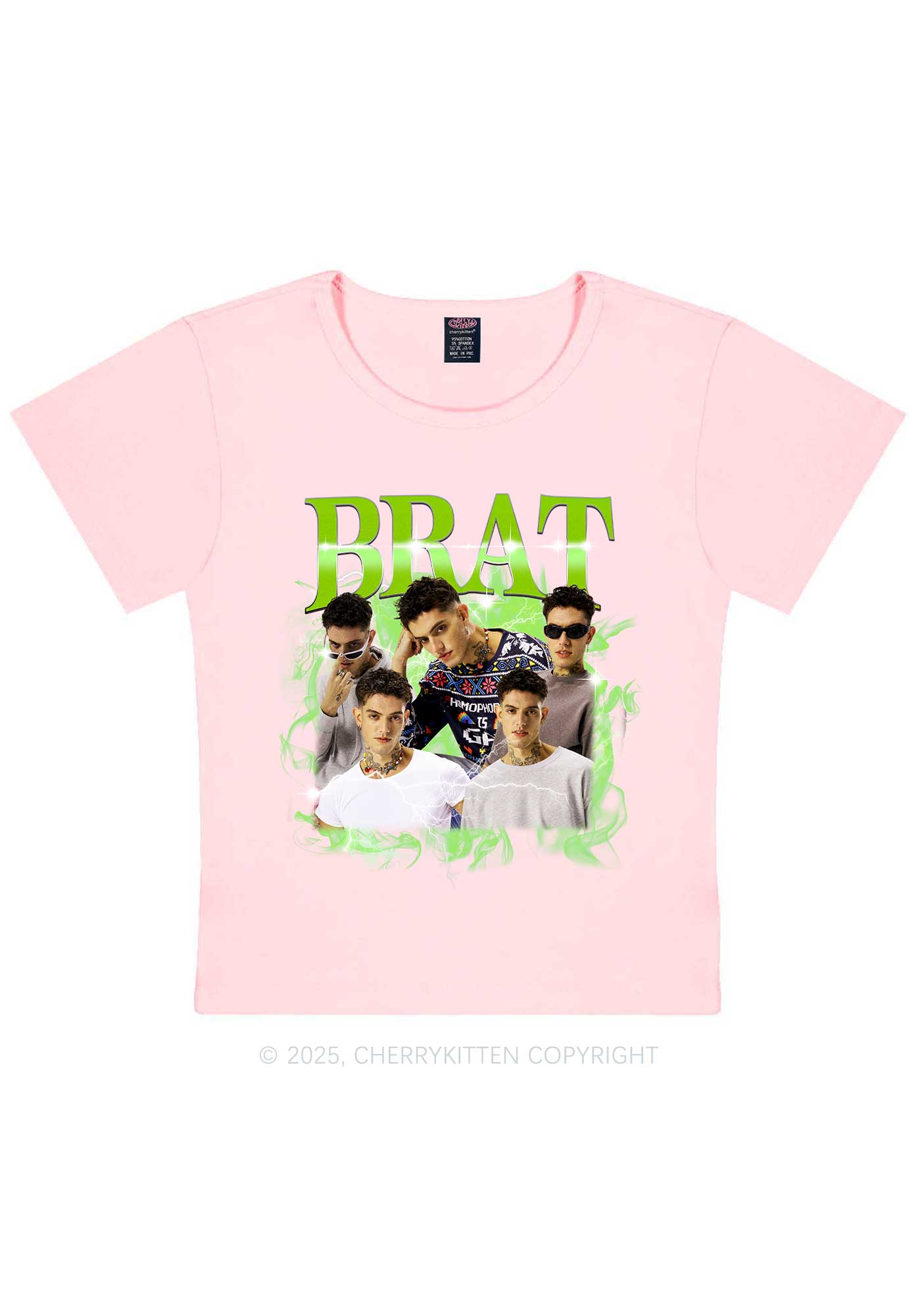 Custom Brat Portrait Y2K Baby Tee Cherrykitten