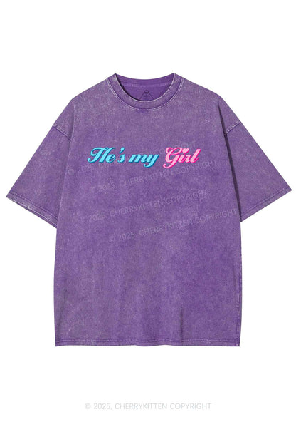 He Is My Girl Pride Y2K Shirts Washed Tee Cherrykitten