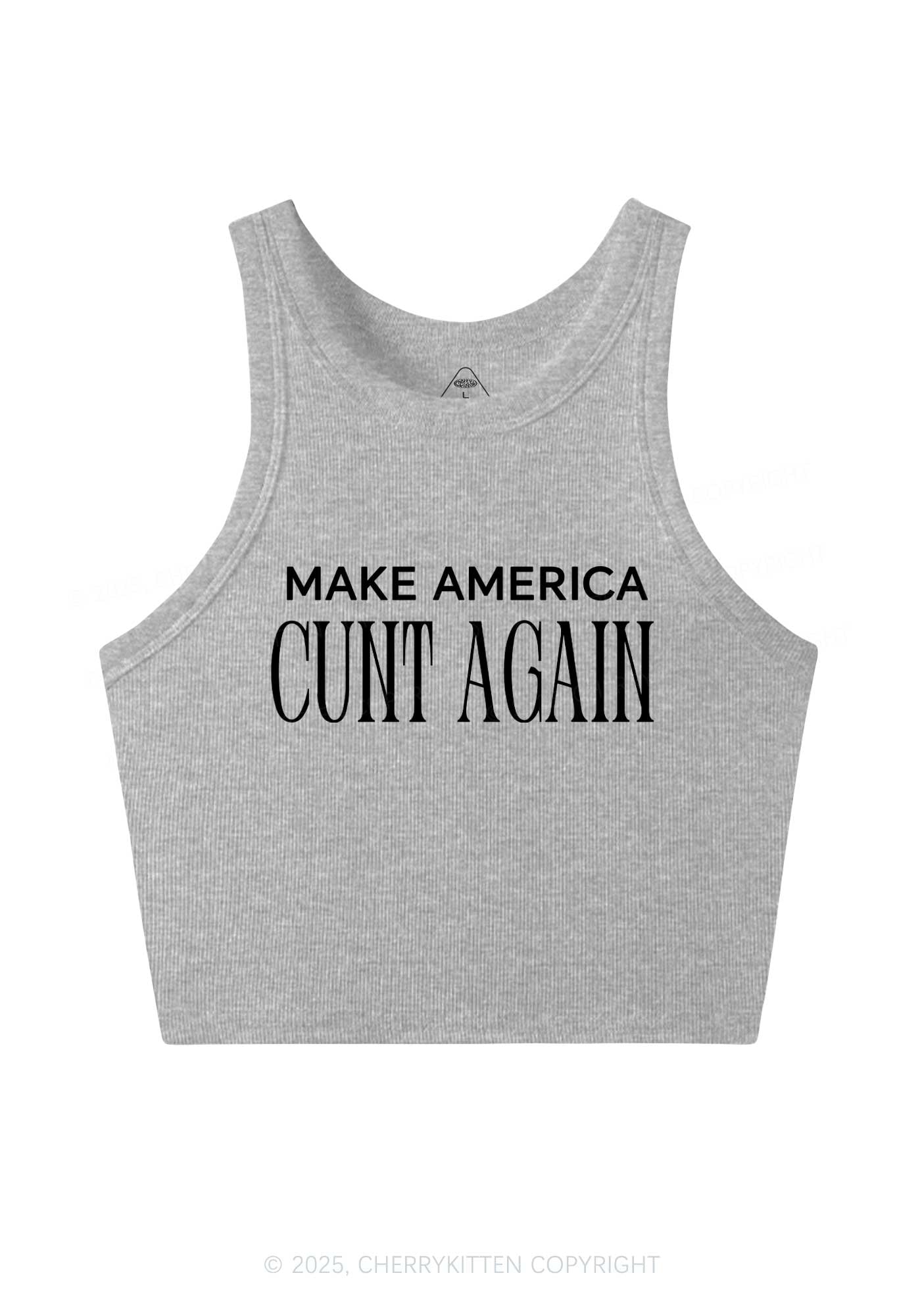 Make America Cxxt Again Y2K Crop Tank Top Cherrykitten