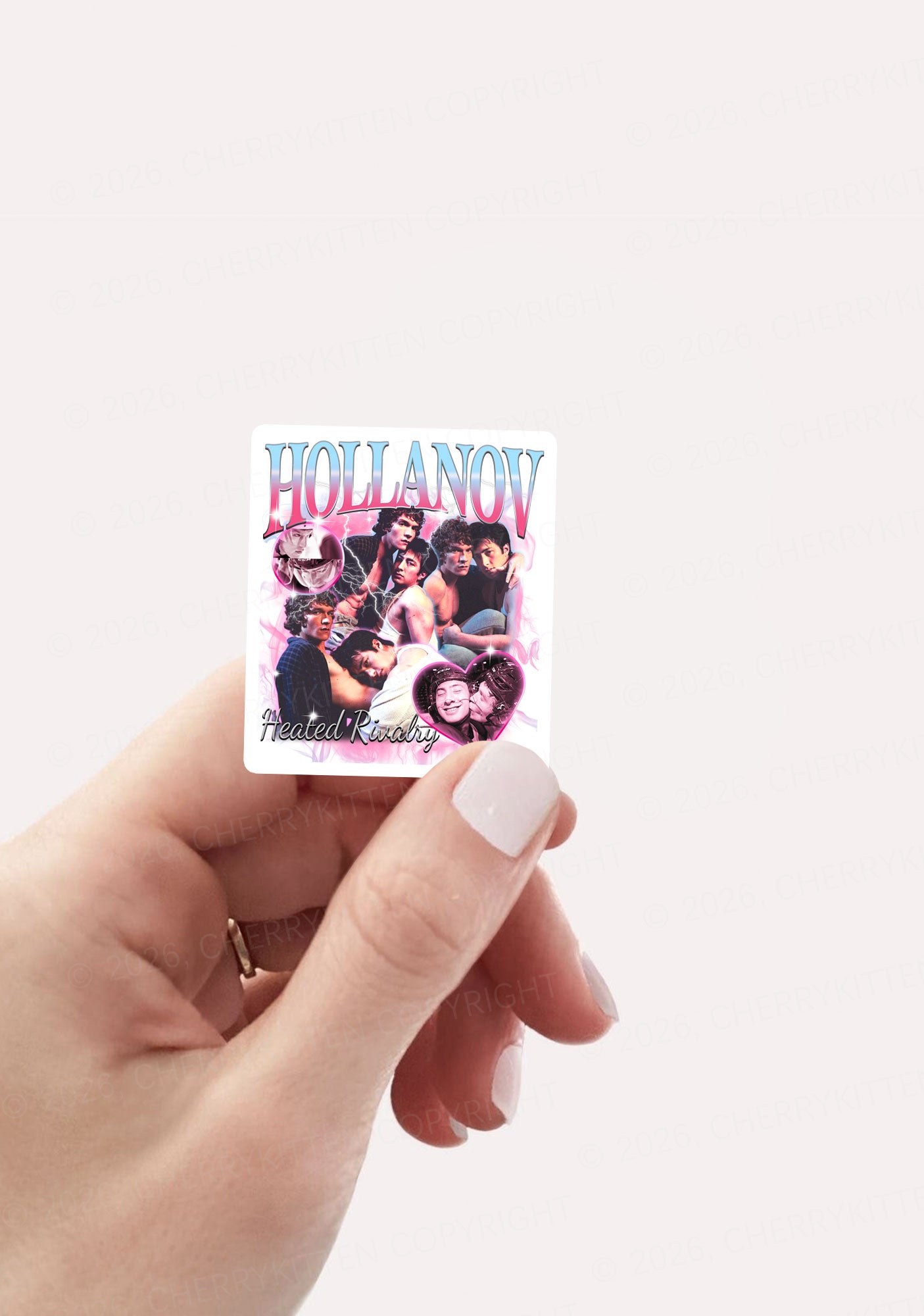 Retro Pink Blue HR 1pc Y2K Sticker Cherrykitten