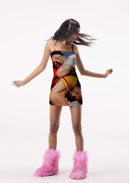 Back Hug HR Y2K Print Slip Dress Cherrykitten