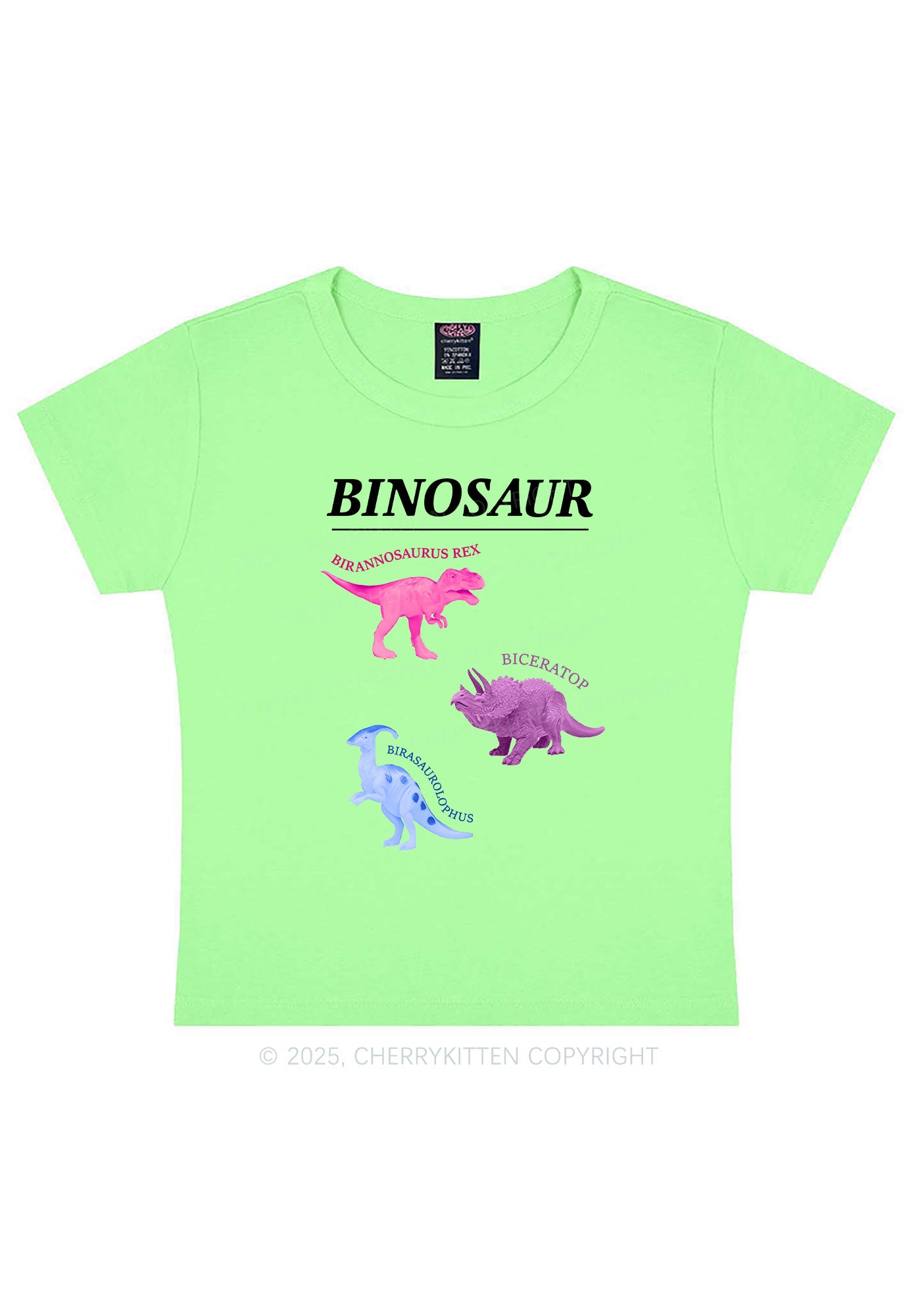 Binosaur Pride Y2K Baby Tee Cherrykitten
