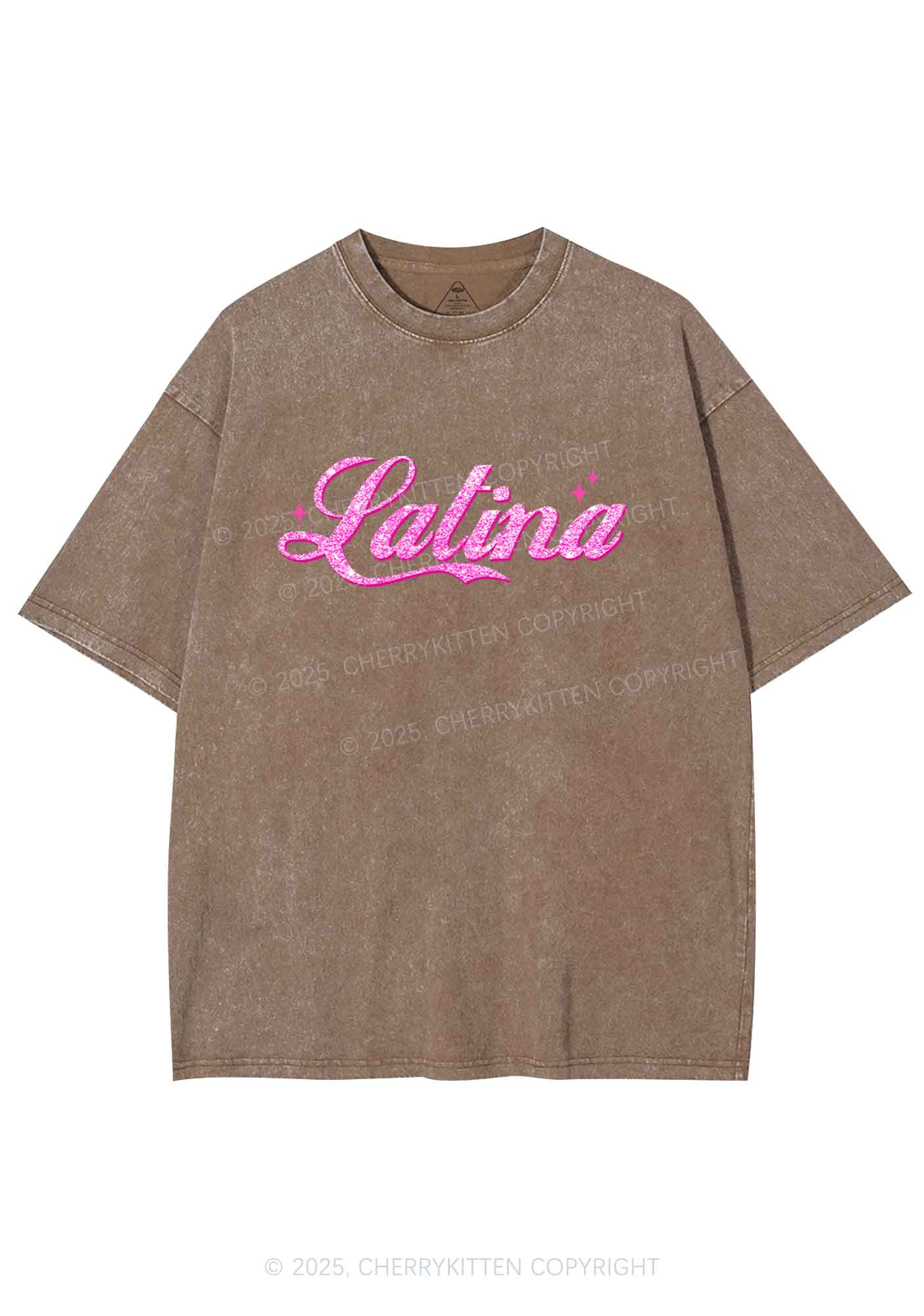 Pink Latina Y2K Washed Tee Cherrykitten
