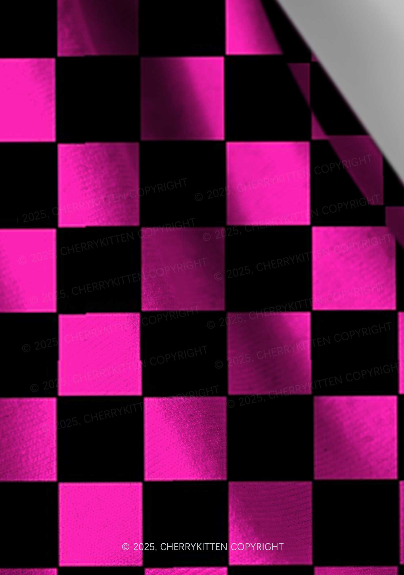 Black And Pink Check Valentine's Day Y2K Print Headband Cherrykitten