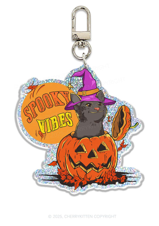 Halloween Spooky Vibes 1Pc Y2K Glitter Keychain Cherrykitten