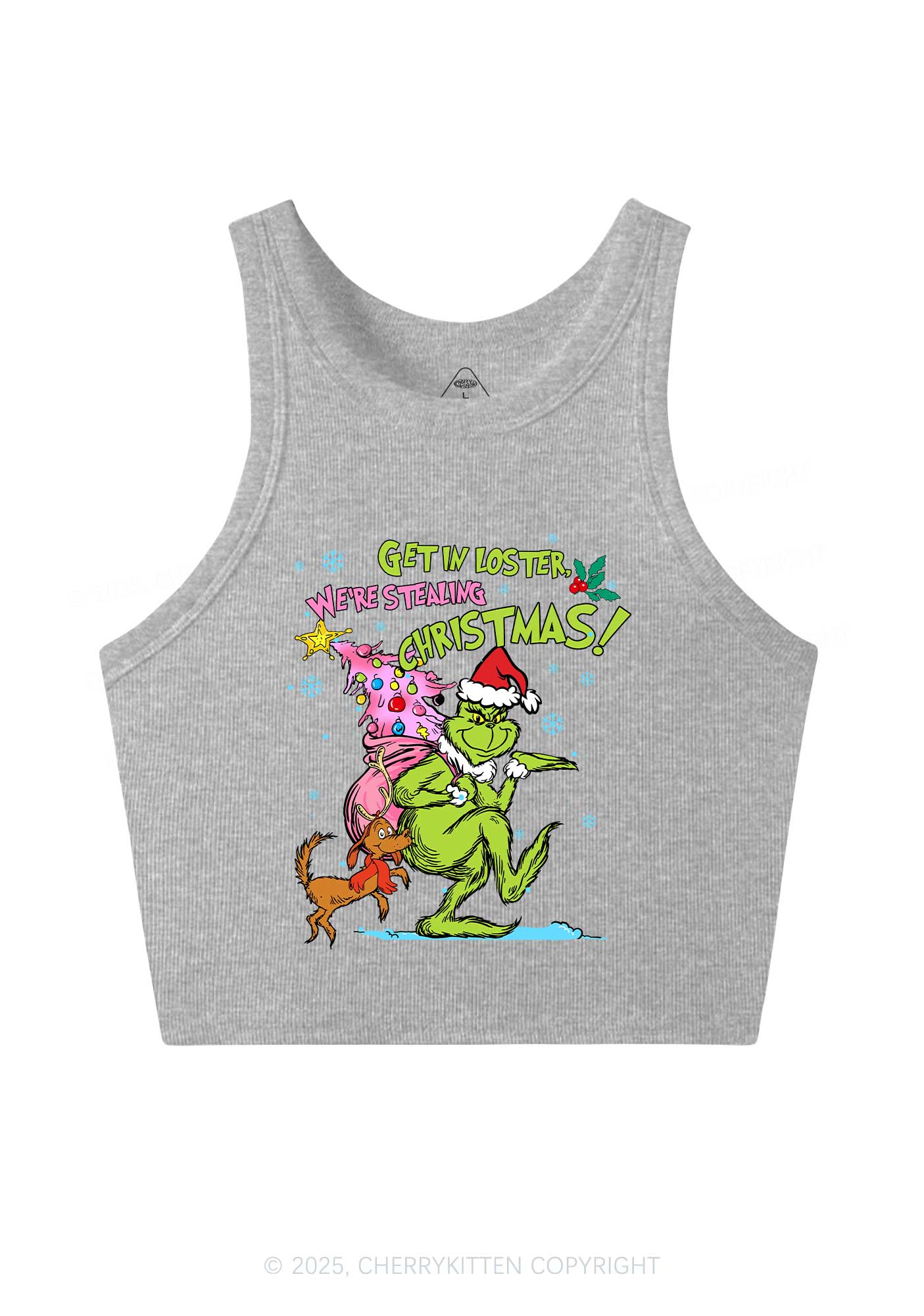 We Are Stealing Christmas Y2K Crop Tank Top Cherrykitten