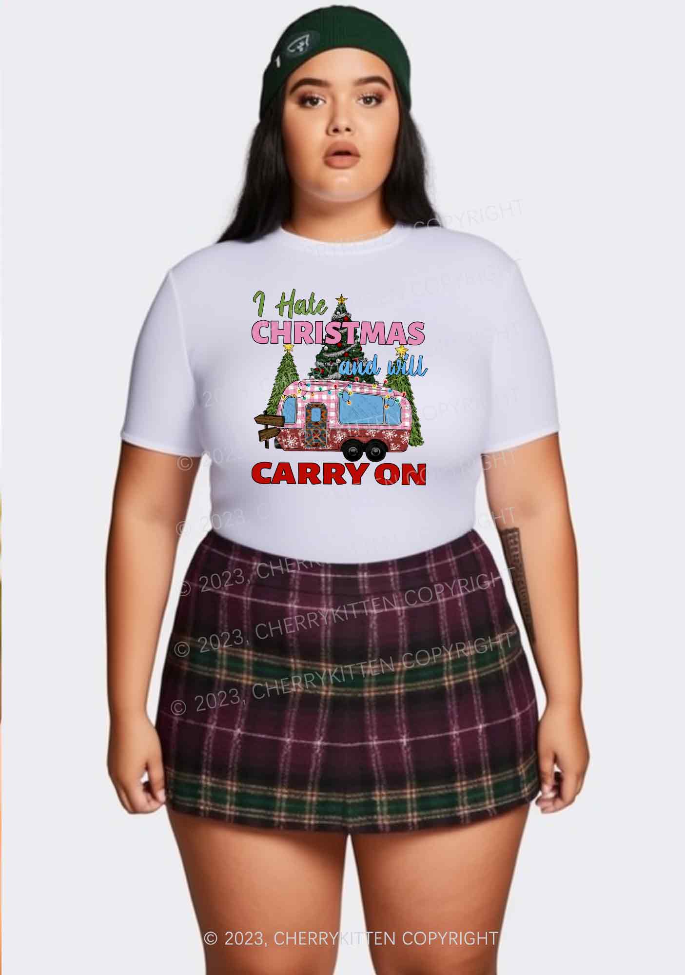 I Hate Christmas And Will Carry On Y2K Baby Tee Cherrykitten