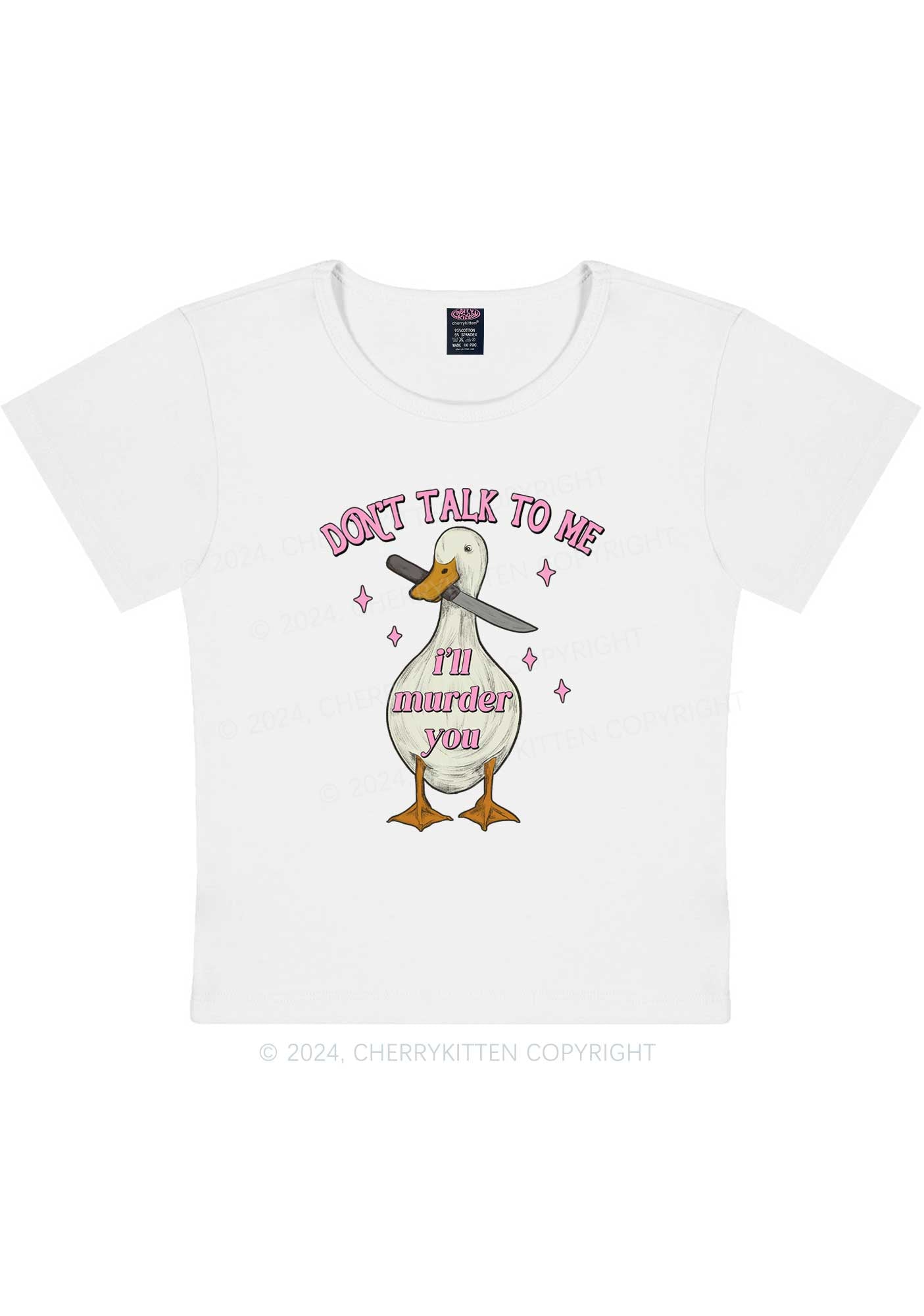 Curvy I'll Murder You Y2K Baby Tee Cherrykitten