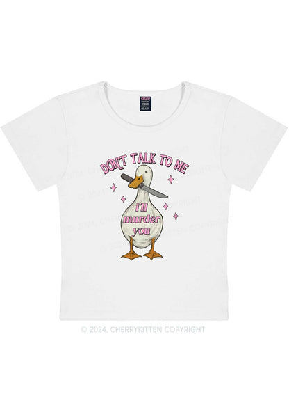 Curvy I'll Murder You Y2K Baby Tee Cherrykitten