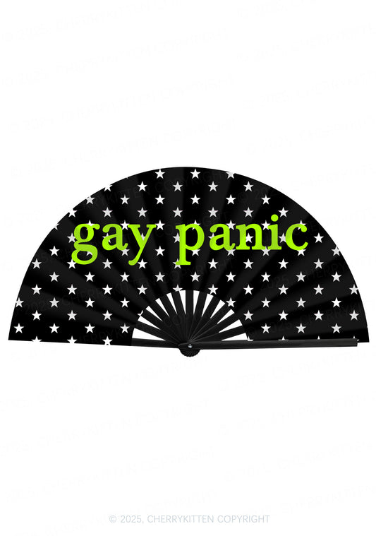 Gay Panic Pride Y2K Rave Hand Fan Cherrykitten