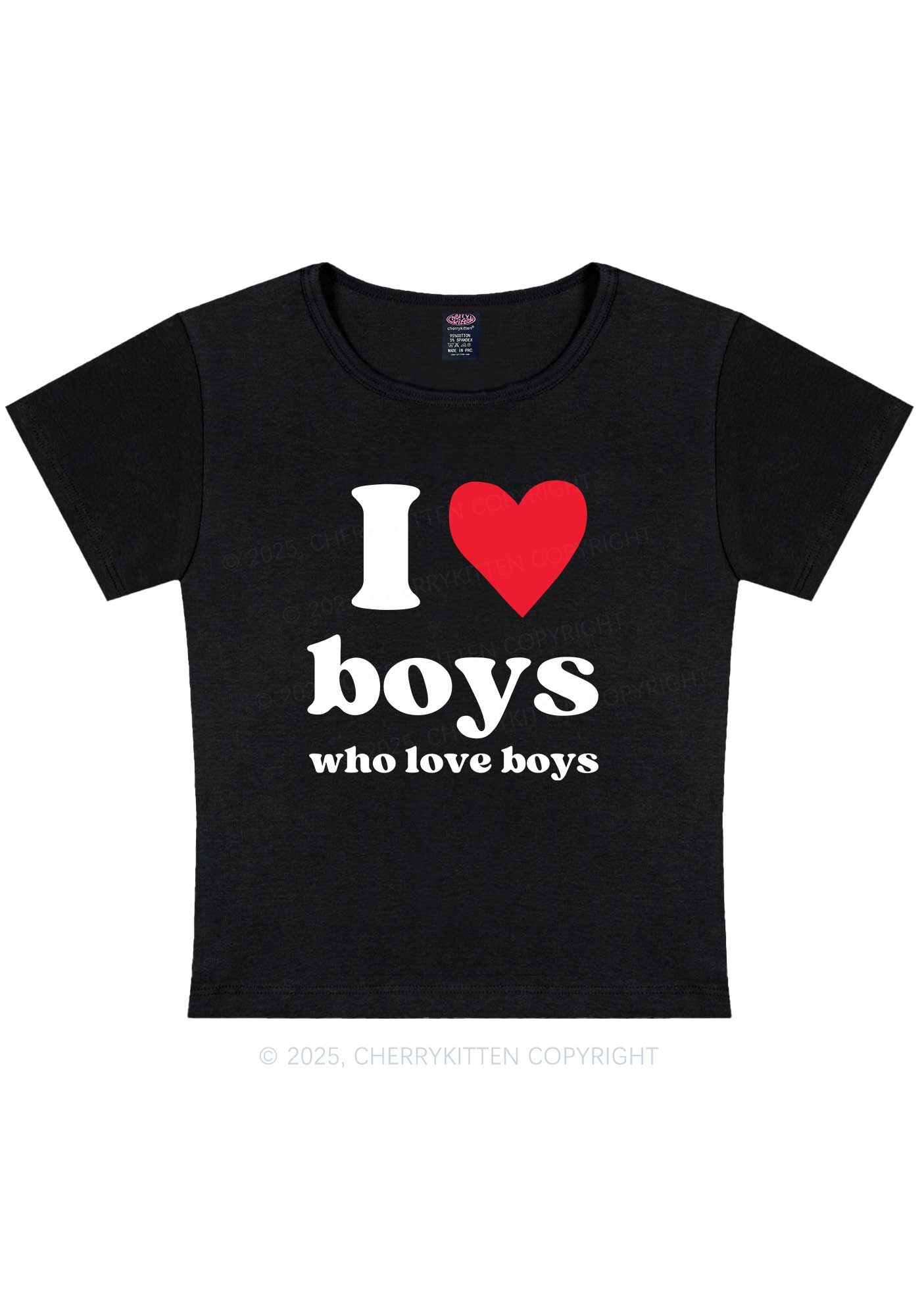 I Love Boys Pride Y2K Baby Tee Cherrykitten