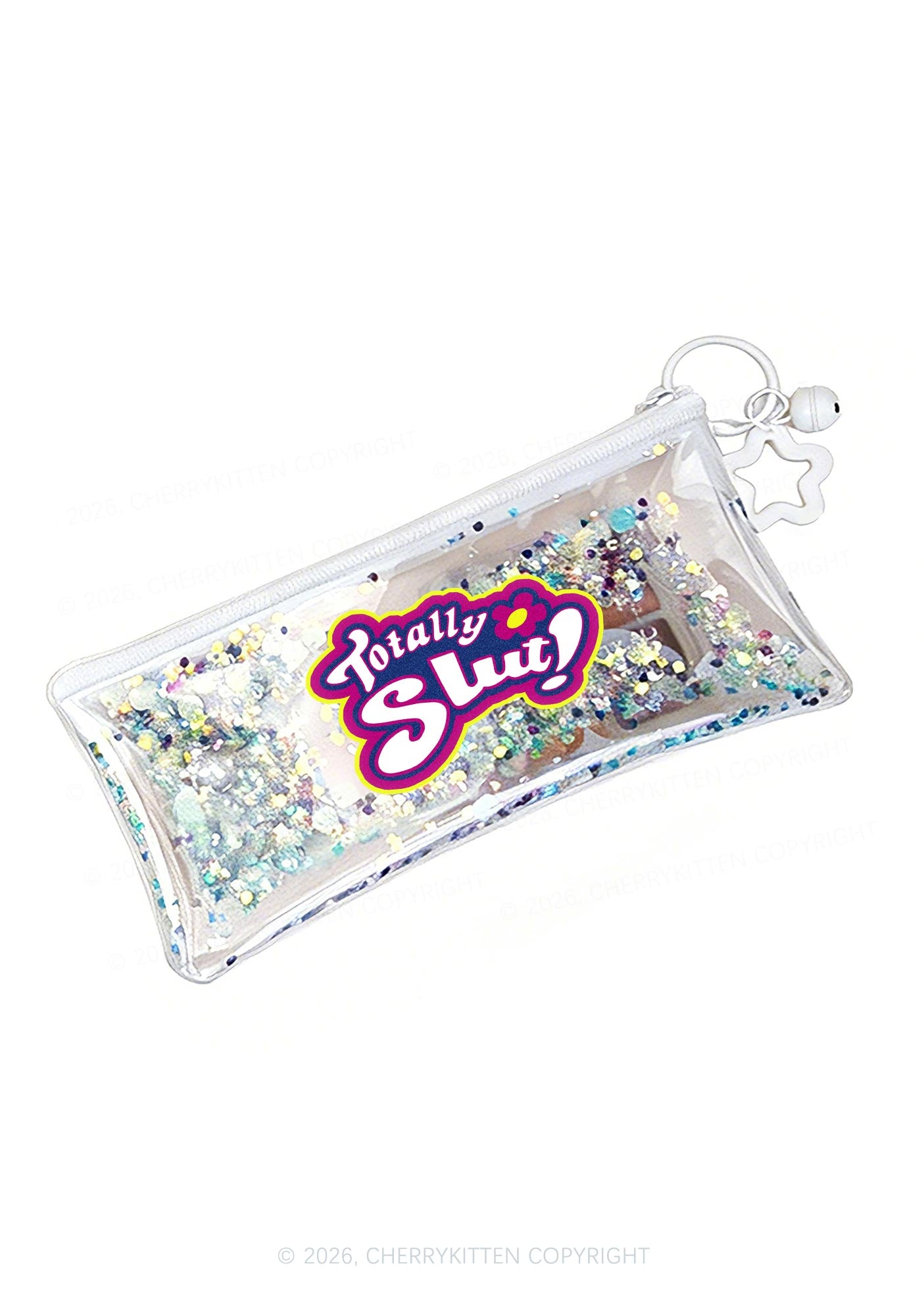Totally Slxt Y2K Quicksand Transparent Pencil Pouch Cherrykitten