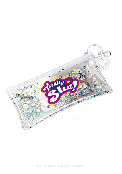 Totally Slxt Y2K Quicksand Transparent Pencil Pouch Cherrykitten
