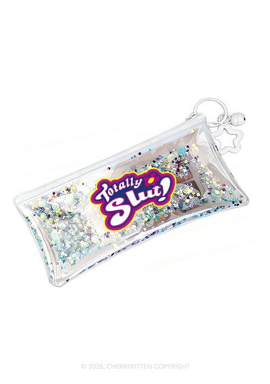 Totally Slxt Y2K Quicksand Transparent Pencil Pouch Cherrykitten