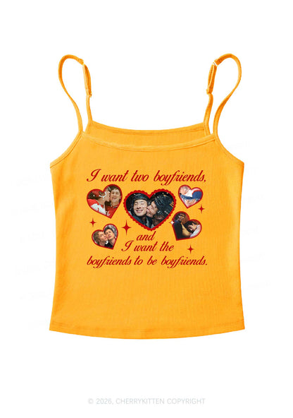 I Want Two Boyfriends HR Y2K Spaghetti Strap Cami Cherrykitten