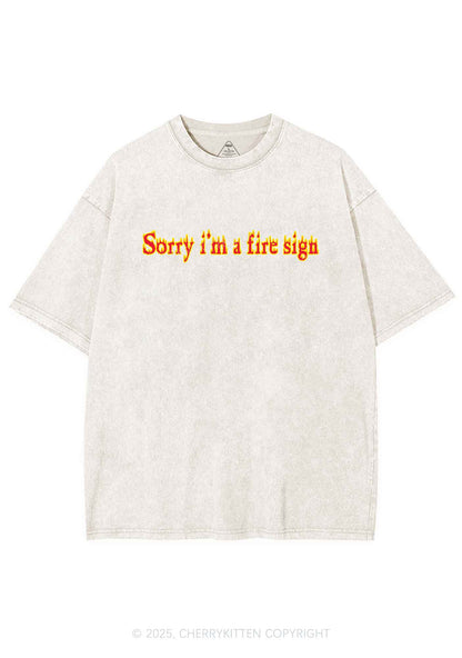Fire Sign Y2K Washed Tee Cherrykitten