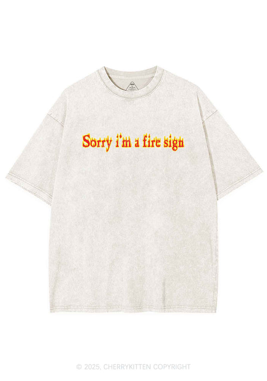 Fire Sign Y2K Washed Tee Cherrykitten