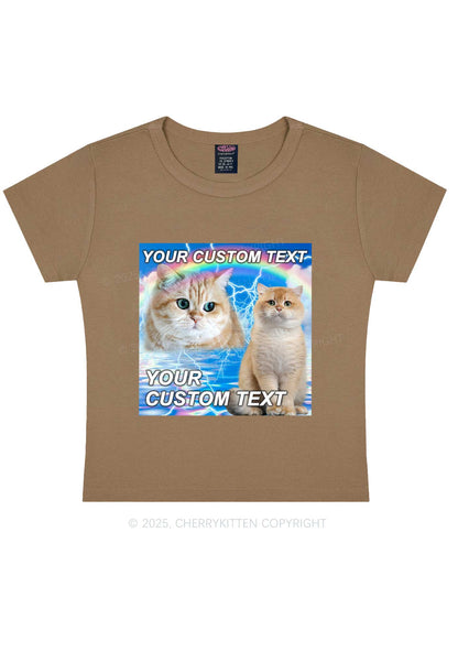 Custom Text Your Kitten Y2K Baby Tee Cherrykitten